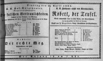 Theaterzettel (Oper und Burgtheater in Wien) 18340429 Seite: 1