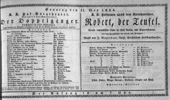 Theaterzettel (Oper und Burgtheater in Wien) 18340511 Seite: 1