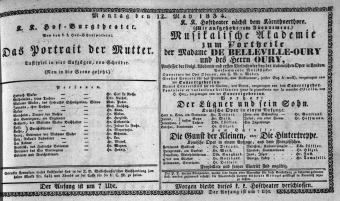 Theaterzettel (Oper und Burgtheater in Wien) 18340512 Seite: 1