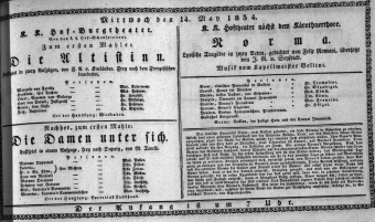 Theaterzettel (Oper und Burgtheater in Wien) 18340514 Seite: 1