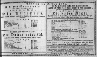 Theaterzettel (Oper und Burgtheater in Wien) 18340517 Seite: 1