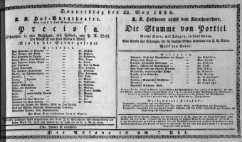 Theaterzettel (Oper und Burgtheater in Wien) 18340522 Seite: 1