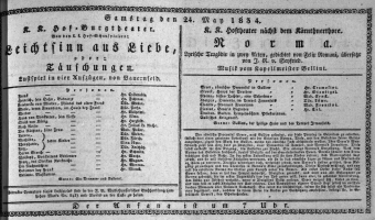Theaterzettel (Oper und Burgtheater in Wien) 18340524 Seite: 1