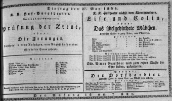 Theaterzettel (Oper und Burgtheater in Wien) 18340527 Seite: 1