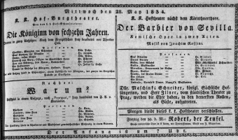 Theaterzettel (Oper und Burgtheater in Wien) 18340528 Seite: 1