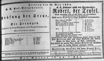 Theaterzettel (Oper und Burgtheater in Wien) 18340530 Seite: 1
