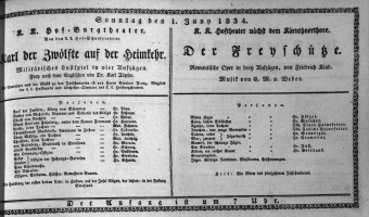 Theaterzettel (Oper und Burgtheater in Wien) 18340601 Seite: 1
