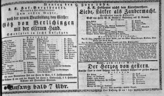 Theaterzettel (Oper und Burgtheater in Wien) 18340609 Seite: 1