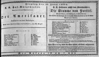 Theaterzettel (Oper und Burgtheater in Wien) 18340613 Seite: 1