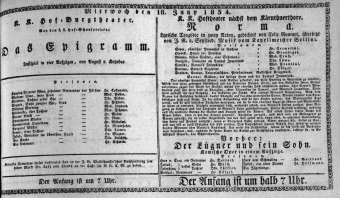 Theaterzettel (Oper und Burgtheater in Wien) 18340618 Seite: 1