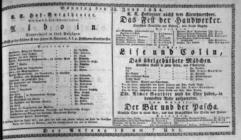 Theaterzettel (Oper und Burgtheater in Wien) 18340622 Seite: 1