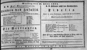 Theaterzettel (Oper und Burgtheater in Wien) 18340623 Seite: 1