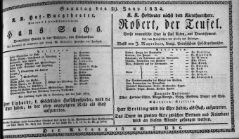 Theaterzettel (Oper und Burgtheater in Wien) 18340629 Seite: 1