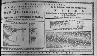 Theaterzettel (Oper und Burgtheater in Wien) 18340630 Seite: 1