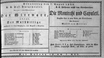 Theaterzettel (Oper und Burgtheater in Wien) 18340807 Seite: 1