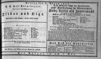 Theaterzettel (Oper und Burgtheater in Wien) 18340811 Seite: 1