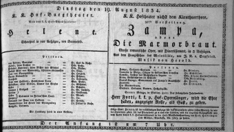 Theaterzettel (Oper und Burgtheater in Wien) 18340819 Seite: 1