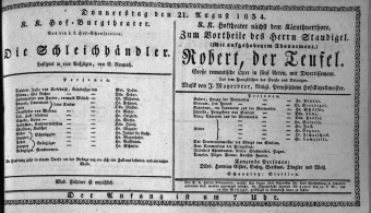Theaterzettel (Oper und Burgtheater in Wien) 18340821 Seite: 1
