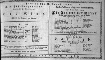 Theaterzettel (Oper und Burgtheater in Wien) 18340822 Seite: 1