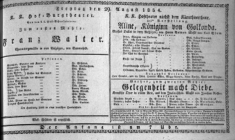 Theaterzettel (Oper und Burgtheater in Wien) 18340829 Seite: 1