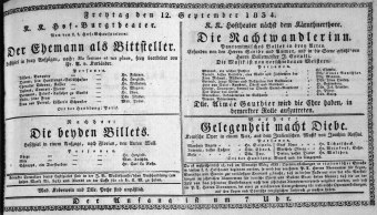 Theaterzettel (Oper und Burgtheater in Wien) 18340912 Seite: 1