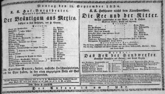 Theaterzettel (Oper und Burgtheater in Wien) 18340915 Seite: 1