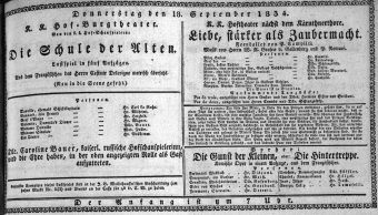Theaterzettel (Oper und Burgtheater in Wien) 18340918 Seite: 1