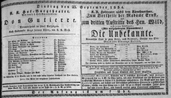 Theaterzettel (Oper und Burgtheater in Wien) 18340923 Seite: 1