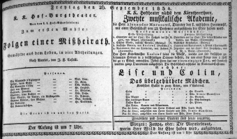Theaterzettel (Oper und Burgtheater in Wien) 18340926 Seite: 1