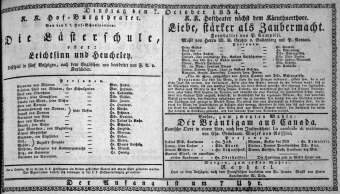 Theaterzettel (Oper und Burgtheater in Wien) 18341007 Seite: 1