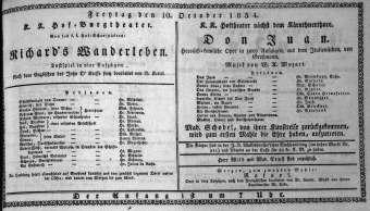 Theaterzettel (Oper und Burgtheater in Wien) 18341010 Seite: 1