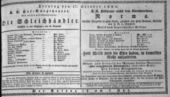 Theaterzettel (Oper und Burgtheater in Wien) 18341017 Seite: 1