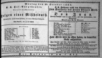 Theaterzettel (Oper und Burgtheater in Wien) 18341020 Seite: 1