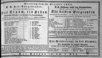 Theaterzettel (Oper und Burgtheater in Wien) 18341021 Seite: 1