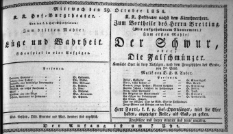 Theaterzettel (Oper und Burgtheater in Wien) 18341029 Seite: 1