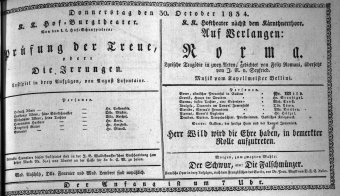 Theaterzettel (Oper und Burgtheater in Wien) 18341030 Seite: 1