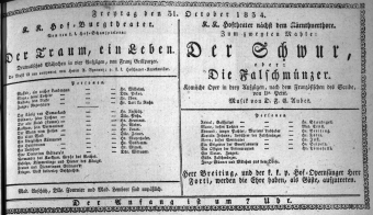 Theaterzettel (Oper und Burgtheater in Wien) 18341031 Seite: 1