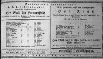 Theaterzettel (Oper und Burgtheater in Wien) 18341101 Seite: 1