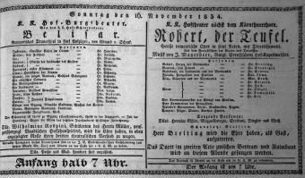 Theaterzettel (Oper und Burgtheater in Wien) 18341116 Seite: 1