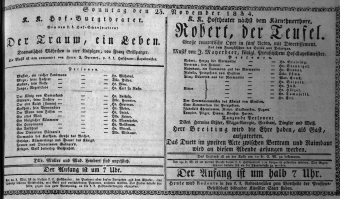 Theaterzettel (Oper und Burgtheater in Wien) 18341123 Seite: 1
