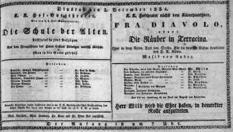 Theaterzettel (Oper und Burgtheater in Wien) 18341202 Seite: 1