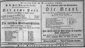 Theaterzettel (Oper und Burgtheater in Wien) 18341212 Seite: 1