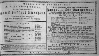 Theaterzettel (Oper und Burgtheater in Wien) 18341229 Seite: 1