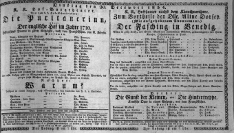 Theaterzettel (Oper und Burgtheater in Wien) 18341230 Seite: 1