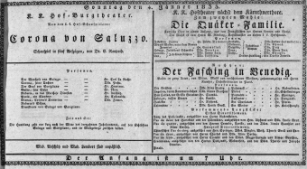 Theaterzettel (Oper und Burgtheater in Wien) 18350104 Seite: 1