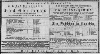 Theaterzettel (Oper und Burgtheater in Wien) 18350106 Seite: 1