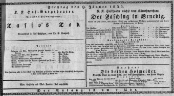 Theaterzettel (Oper und Burgtheater in Wien) 18350109 Seite: 1