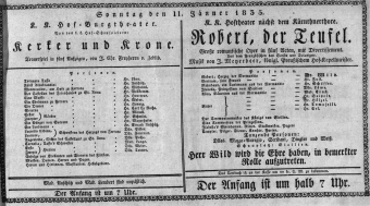 Theaterzettel (Oper und Burgtheater in Wien) 18350111 Seite: 1