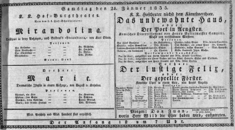 Theaterzettel (Oper und Burgtheater in Wien) 18350124 Seite: 1