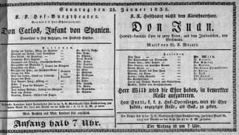 Theaterzettel (Oper und Burgtheater in Wien) 18350125 Seite: 1